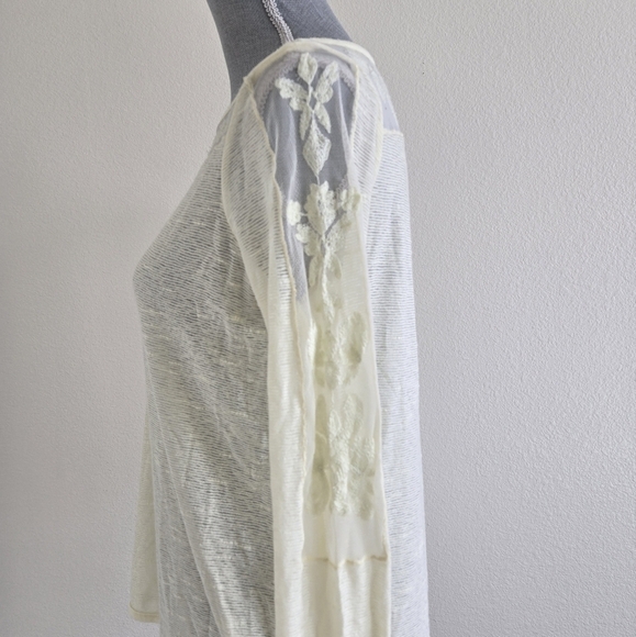 Free People Romantics Pretty Pretty Lace Long Sleeve Top Bloussize size XS - Picture 5 of 16